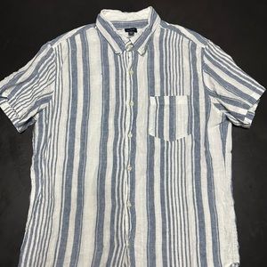 J. Crew Linen-blend Striped Short-Sleeve Shirt